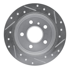 Mercedes-Benz B200 Brake Rotor (1) - Rear Left - R1 Concepts - Drilled & Slotted - Silver - `06-`11